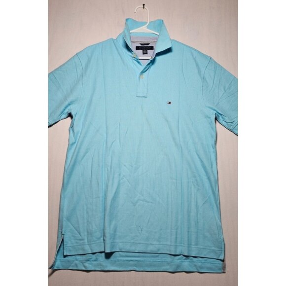 Tommy Hilfiger Polo Shirt Men’s Large Light Blue Short Sleeve New Without Tag - Picture 1 of 3